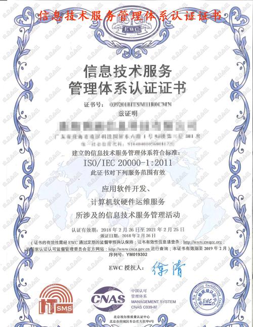 iso20000信息技术服务管理体系