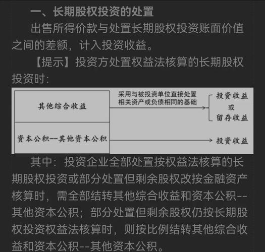 长期股权投资在处置时