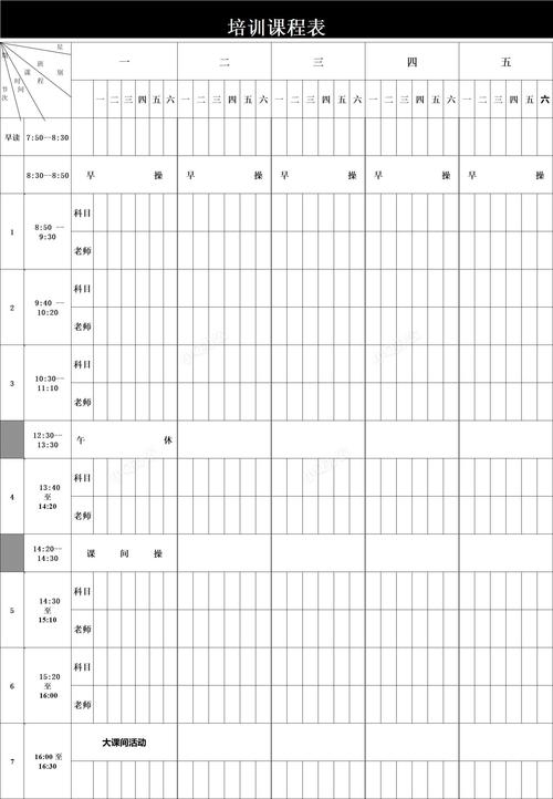 销售培训课程安排表