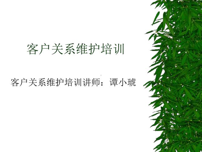 客户关系维护的培训